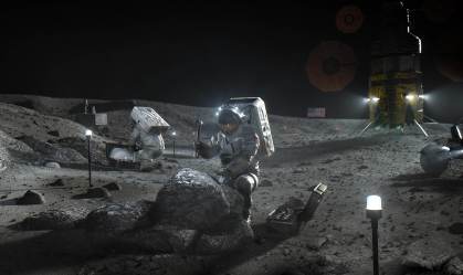 Representação artística da missão Artemis da Nasa