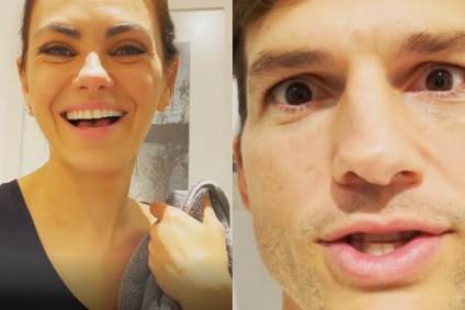 Ashton Kutcher e Mila Kunis postam vídeo divertido nas redes sociais