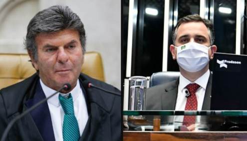 O presidente do STF, Luiz Fux, e o presidente do Senado Federal, Rodrigo Pacheco