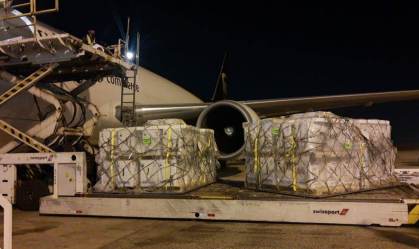 Imunizantes da Pfizer chegaram ao Aeroporto de Viracopos, em Campinas (SP)
