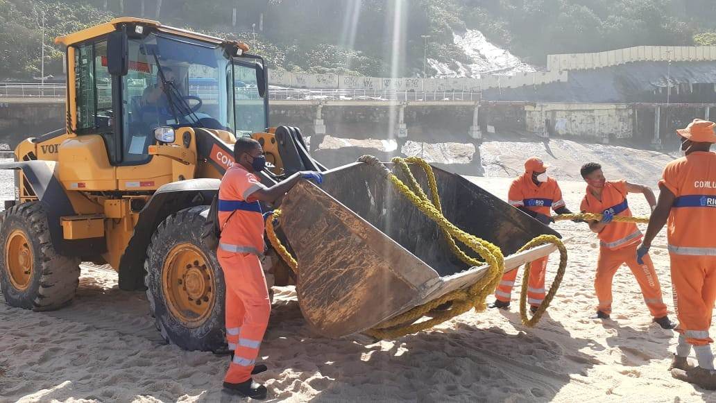 Equipes resgataram animal na praia carioca
