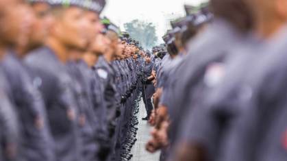 Polícia Militar em São Paulo.