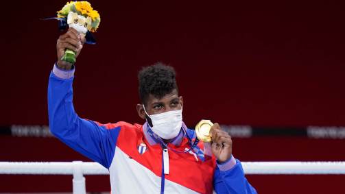 Cubano Andy Cruz conquistou o ouro na categoria até 63kg do boxe masculino (08/08/2021)