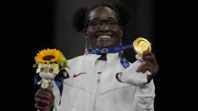 Tamyra Mensah-Stock (EUA) foi a vencedora na luta olímpica estilo livre até 68kg