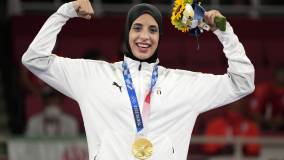 Feryal Abdelaziz (Egito) levou o ouro no karatê kumite acima de 61kg