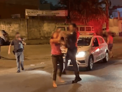 Agressão de PM a mulher