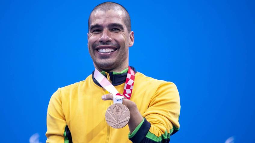 Daniel Dias conquistou bronze na prova de 100 metros livre da classe S5 das Paralimpíadas / Ale Cabral - 26.ago.2021/CPB