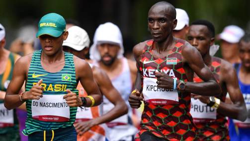 Daniel do Nascimento liderou alguns trechos da maratona masculina, mas não completou a prova
