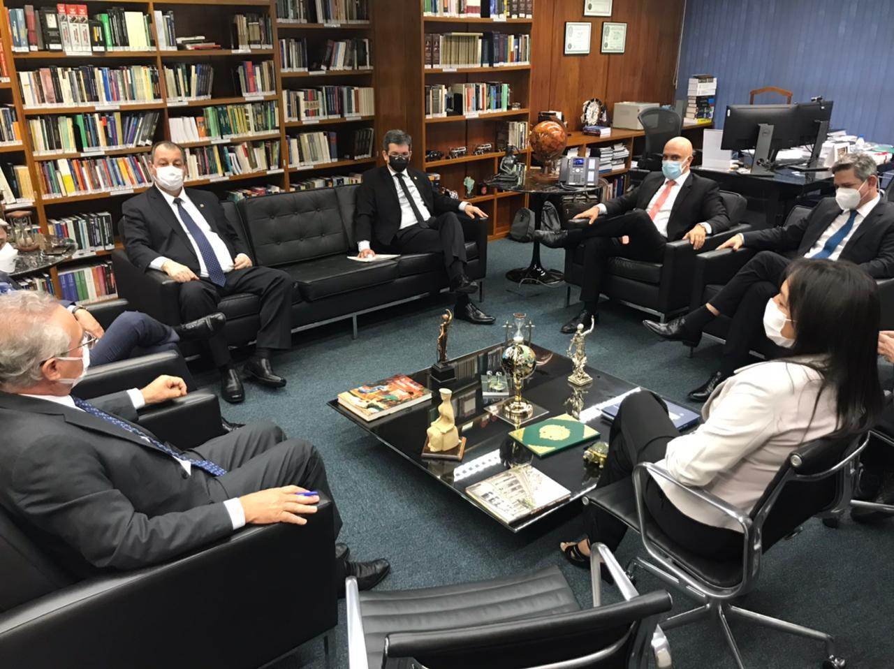 Cúpula da CPI da Pandemia se reuniu com o ministro do STF Alexandre de Moras (24.ago.2021)