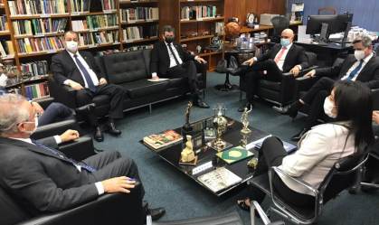 Cúpula da CPI da Pandemia se reuniu com o ministro do STF Alexandre de Moras (24.ago.2021)