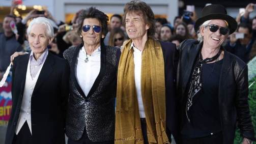 Charlie Watts, Ronnie Wood, Mick Jagger e Keith Richards, os Rolling Stones