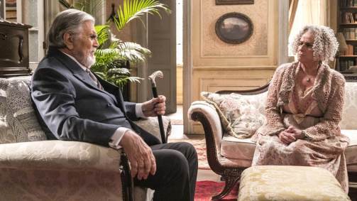 Tarcísio Meira e Vera Holtz em &quot;Orgulho e Paixão&quot; (2018), último trabalho do ator em novelas