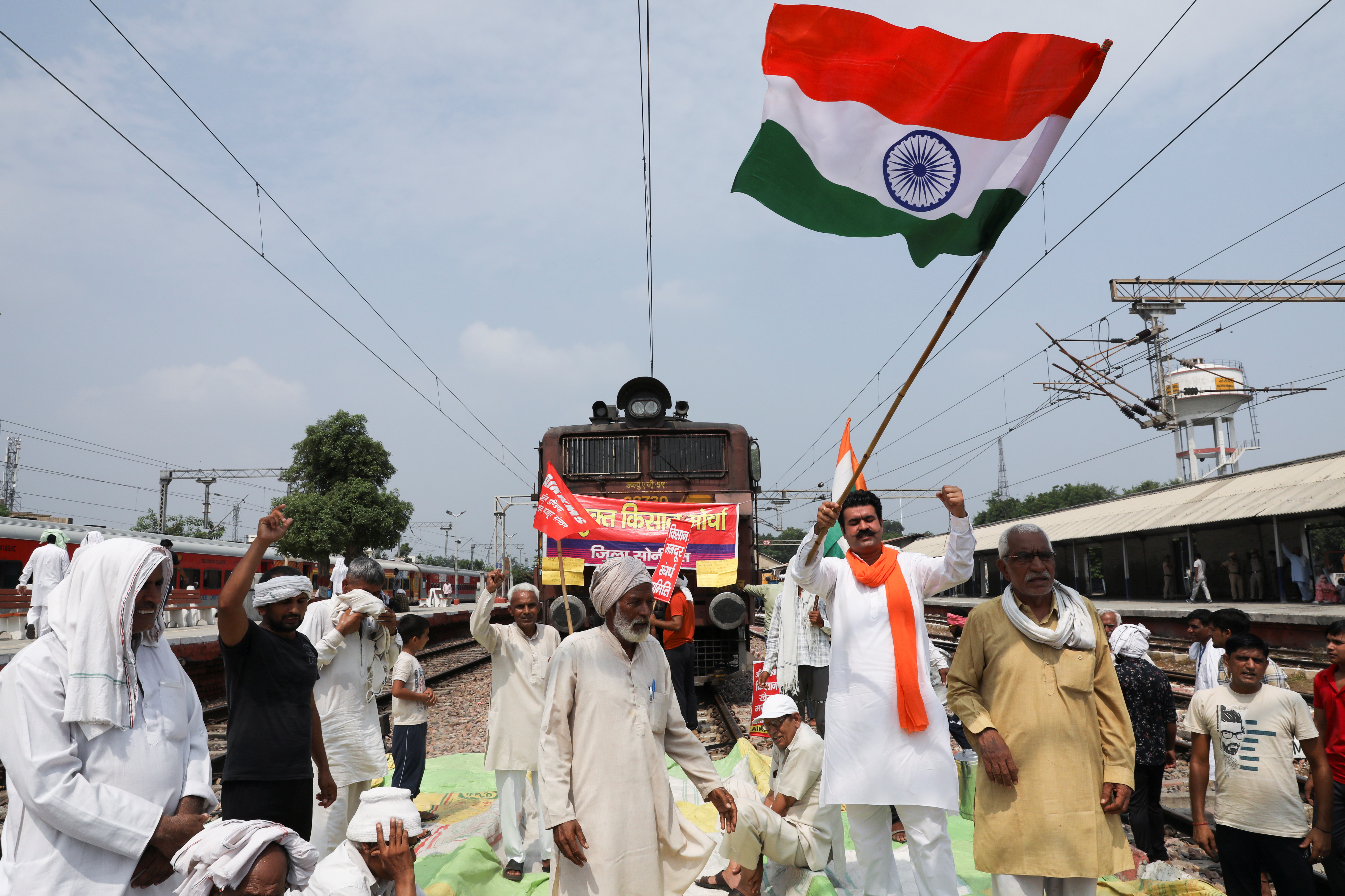 Agricultores protestam em Sonipat