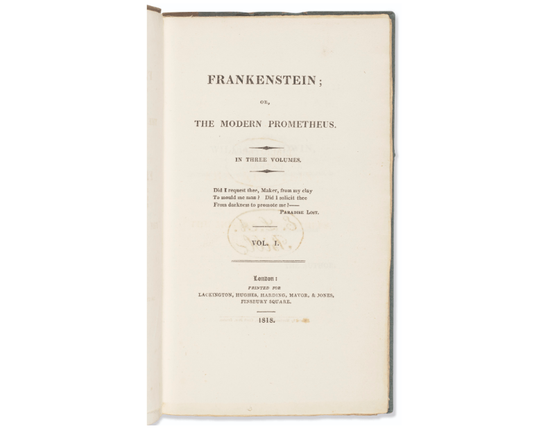 Cópia de primeira edição de 'Frankenstein' é vendida por US$ 1,17