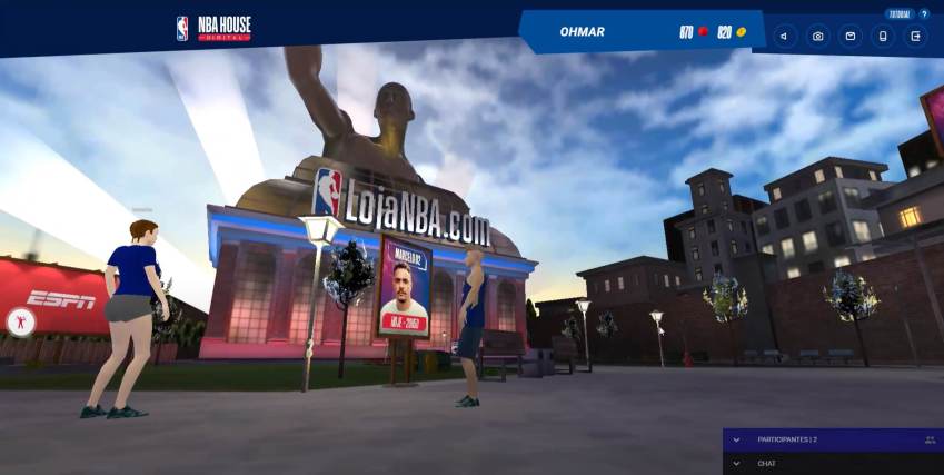 A VRGlass desenvolveu um projeto recente para a NBA que combina gamificação e metaverso, podendo ser acessado por um óculos de realidade virtual ou por um computador / VRGlass