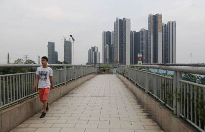 crise imobiliária na china: Prédios da Evergrande no distrito de Foshan Nanhai Gaoxin, em Guangzhou