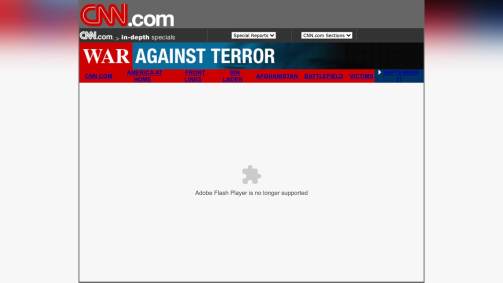 Infográfico interativo da CNN sobre o 11/9 feito em Flash e que não funciona mais