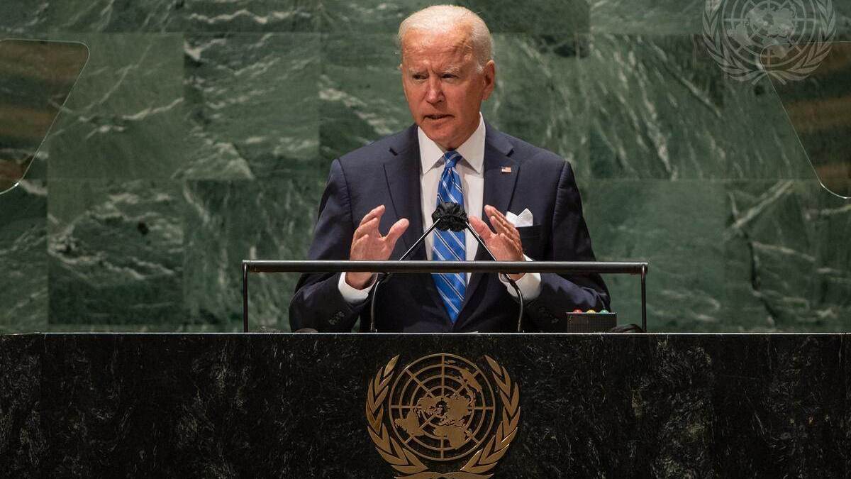 Joe Biden, presidente dos EUA, pediu união para salvar vidas e reafirmou compromisso do país com organismos internacionais / Cia Pak - 21.set.2021/UN Photo