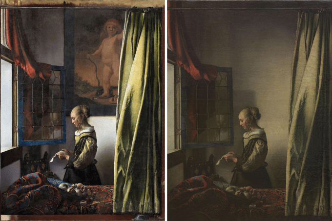 Galeria em Dresden, Alemanha, divulgou na semana passada uma imagem de uma "Garota lendo uma carta em uma janela aberta" drasticamente alterada / Gemäldegalerie Alte Meister