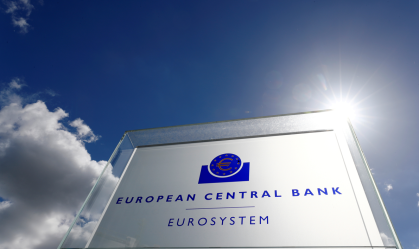 Logo do BCE em sua sede em Frankfurt, Alemanha