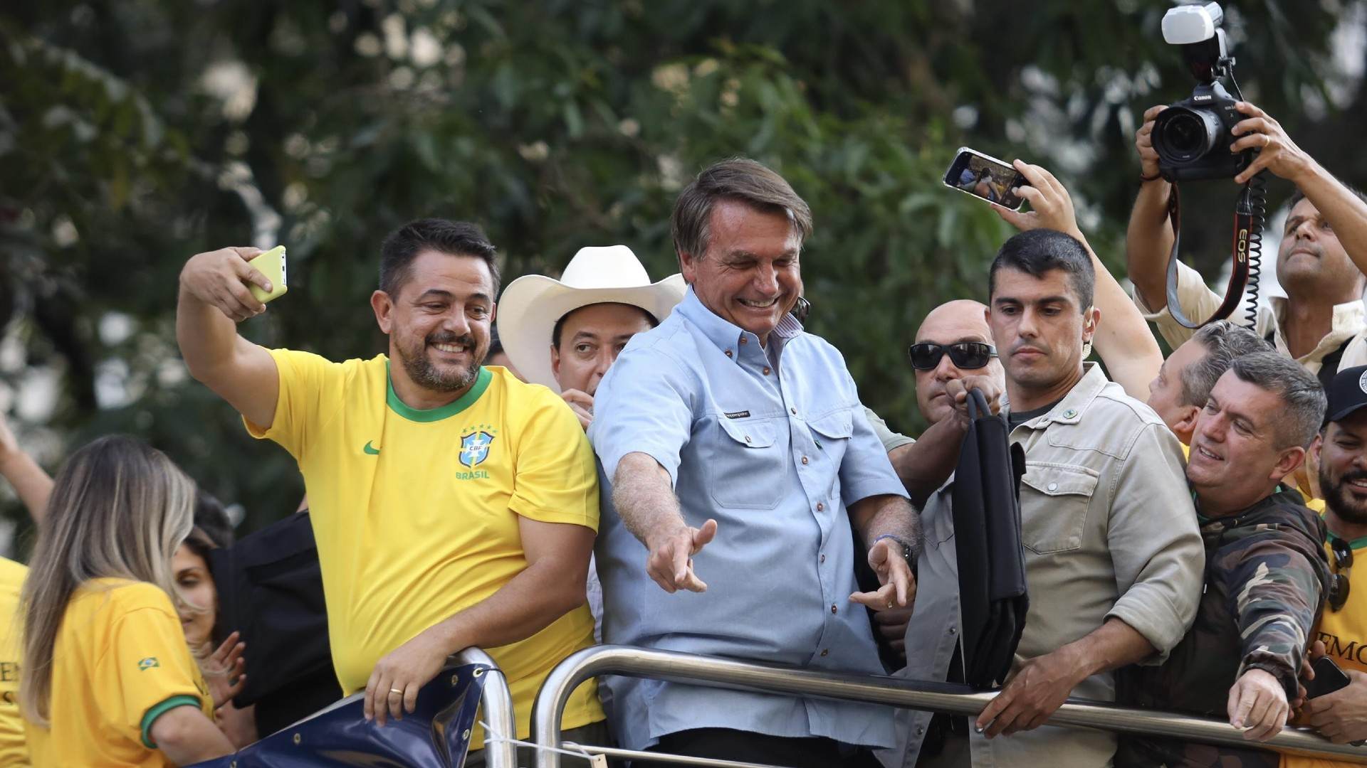 Jair Bolsonaro em manifestação na Avenida Paulista