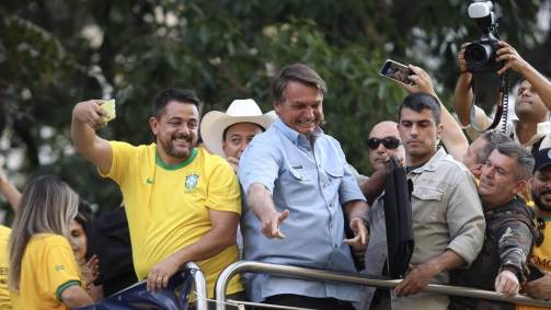 Jair Bolsonaro em manifestação na Avenida Paulista