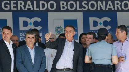 Presidente Jair Bolsonaro na inauguração do colégio Percy Geraldo Bolsonaro