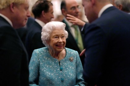 Rainha britânica Elizabeth durante recepção no Castelo de Windsor