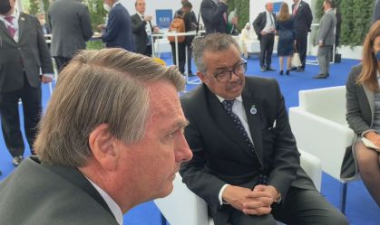 Bolsonaro e Tedros Adhanom