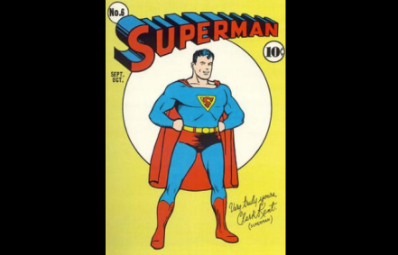 Capa do Superman #6, de 1940, feita por Joe Shuster, o artista original e co-criador do quadrinho super-homem