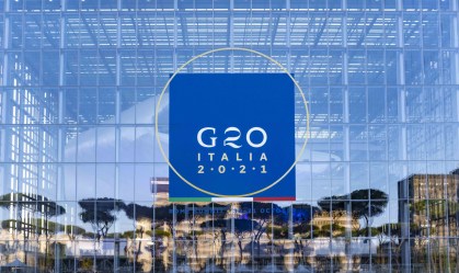 Centro de Convenções Nuvola, em Roma, onde acontece a Cúpula do G20