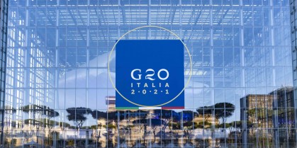 Centro de Convenções Nuvola, em Roma, onde acontece a Cúpula do G20