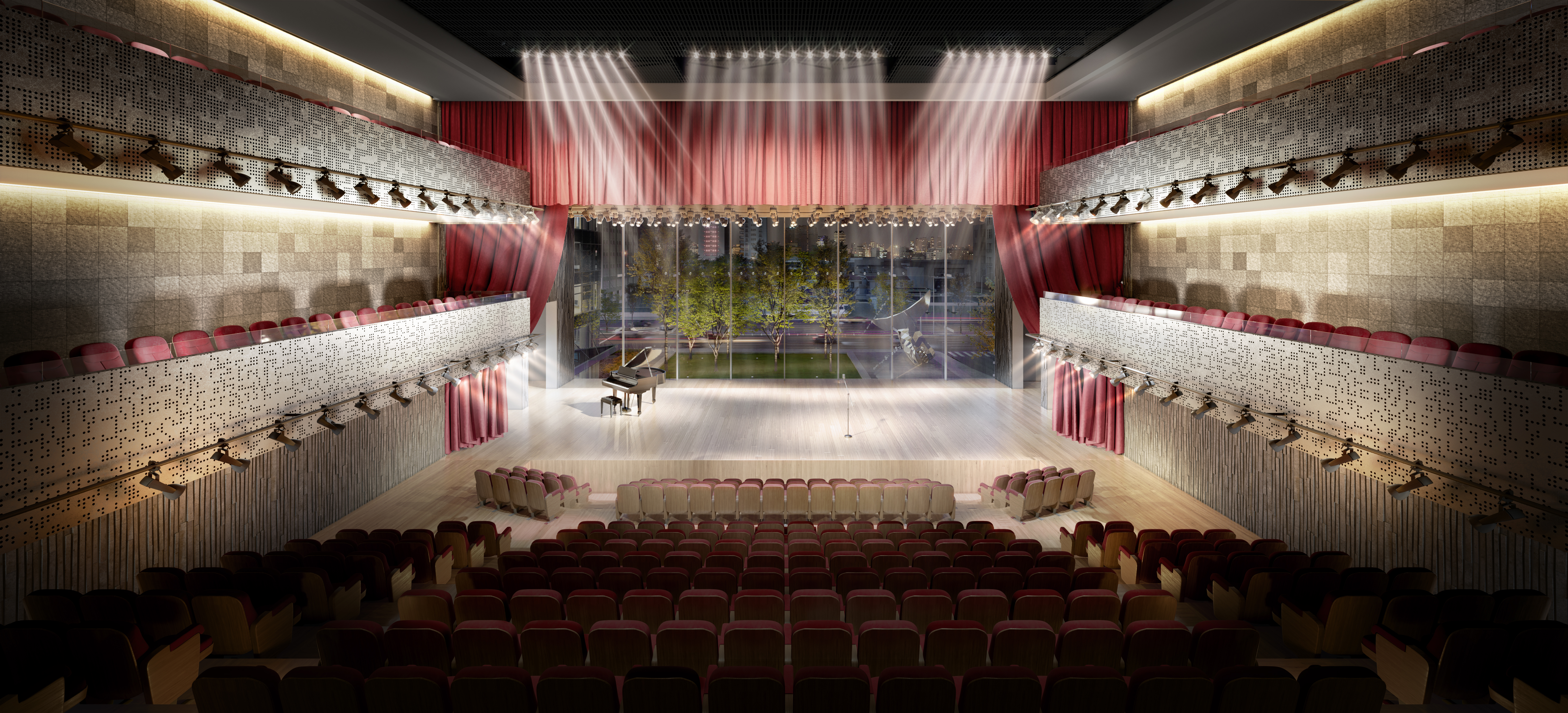 Perspectiva do Teatro B32, que deve inaugurar em novembro, em São Paulo / Divulgação