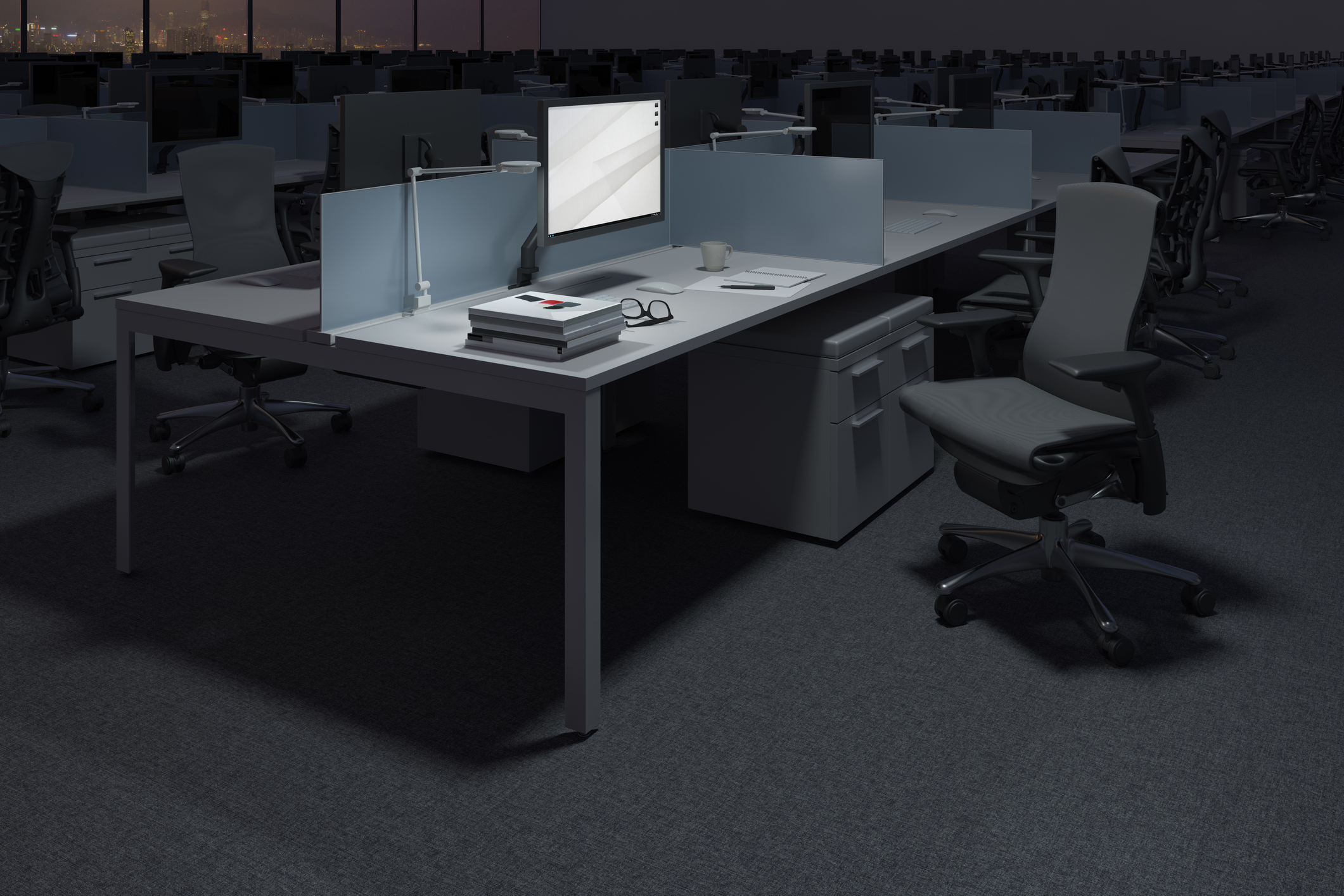 Mesa de trabalho vazia