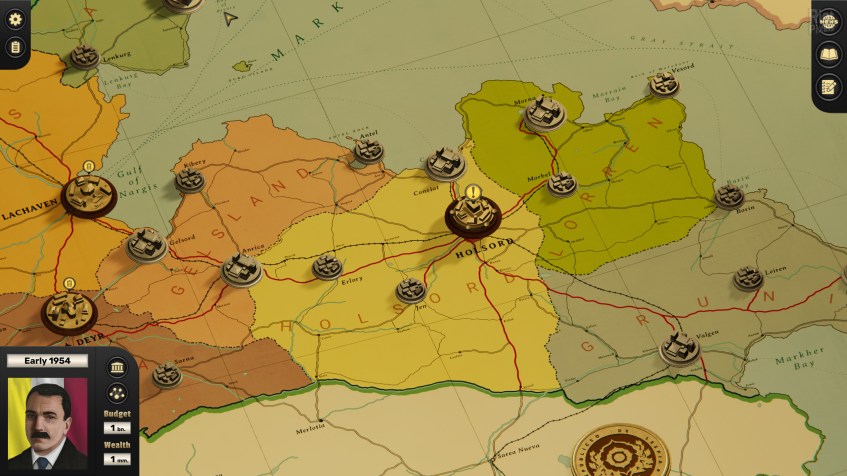 Imagem do game Suzerain, em que o jogador é o presidente de um país fictício / Divulgação