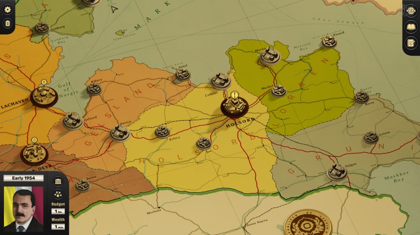 Imagem do game Suzerain, em que o jogador é o presidente de um país fictício / Divulgação