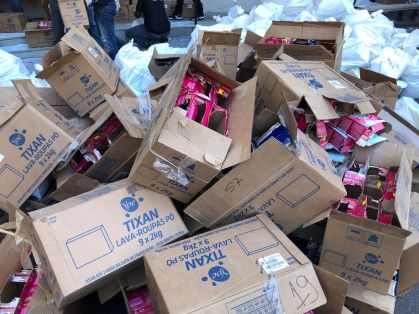 Caixas de sabão em pó foram usadas para transportar cocaína
