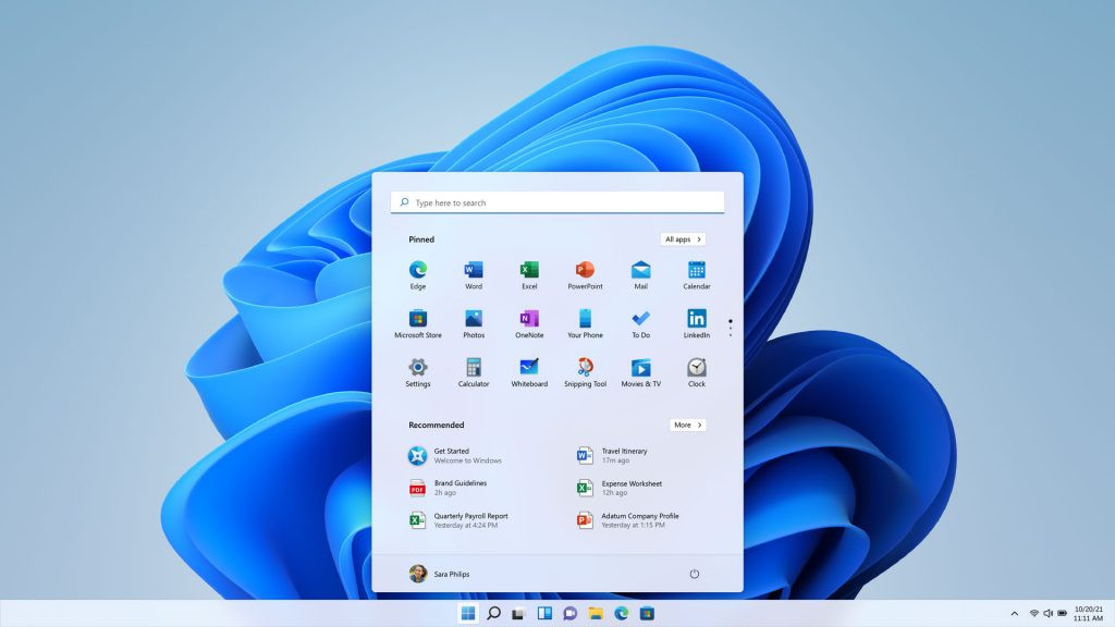 Interface Windows 11