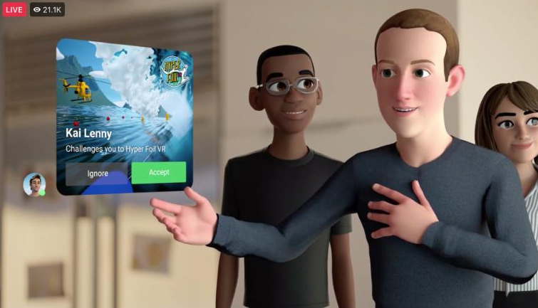 Avatar de Mark Zuckerberg em apresentação do metaverso / Reprodução/Facebook