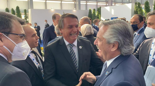 Jair Bolsonaro e Alberto Fernández no G20