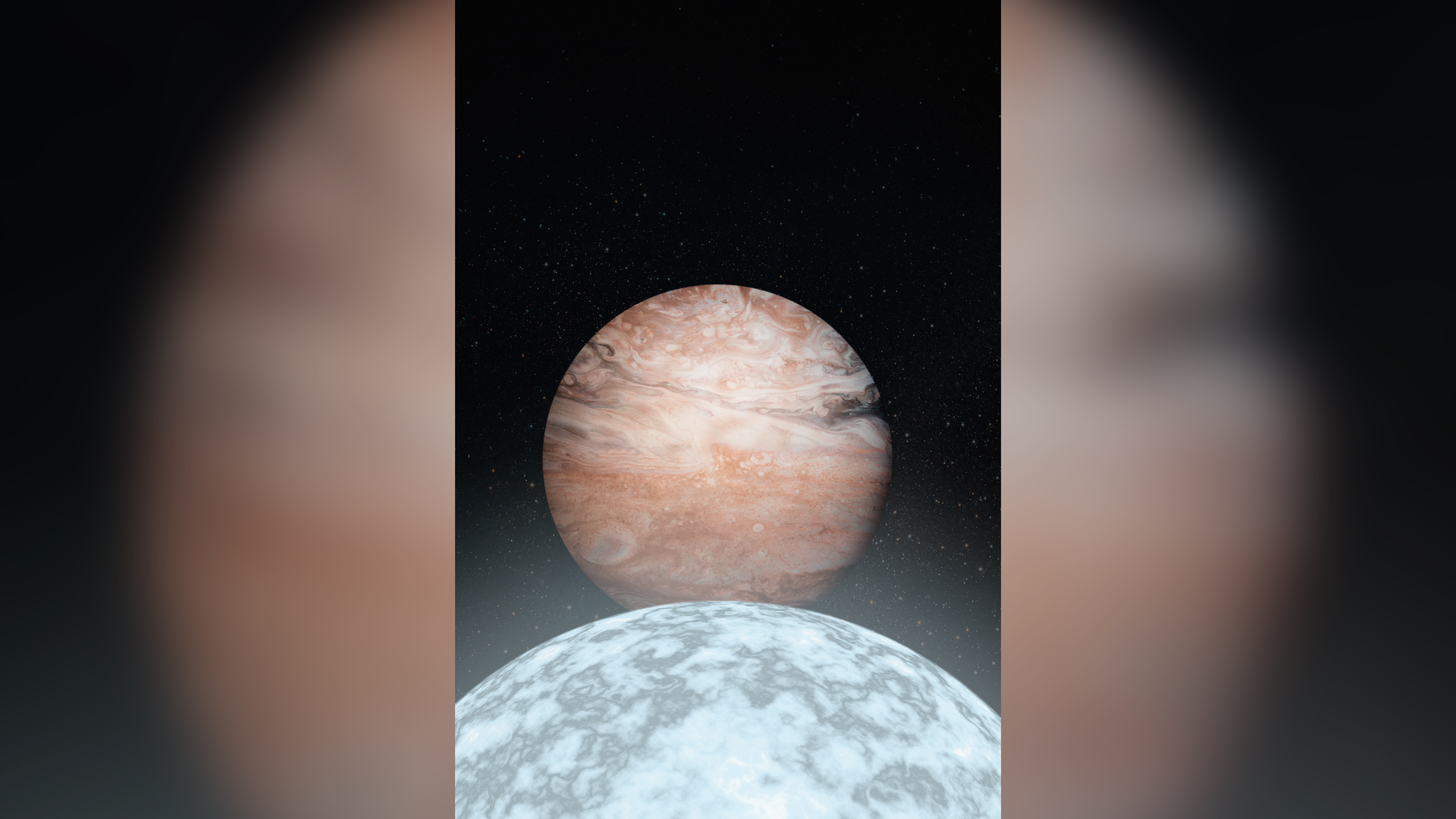 Renderização artística de Júpiter e seu hospedeiro anão branco / Adam Makarenko/W. M. Keck Observatory