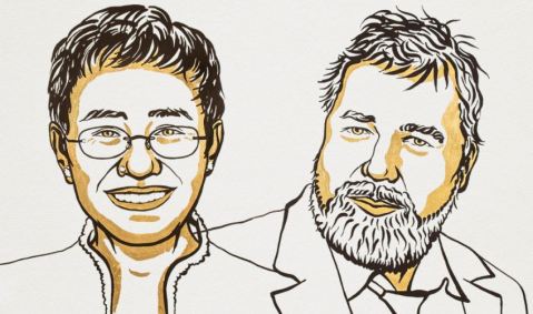 Maria Ressa e Dmitry Muratov