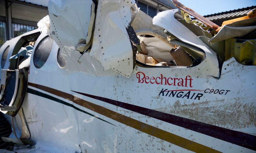 Destroços da aeronave que caiu no mar de Paraty (RJ) e vitimou o ministro do Supremo Tribunal Federal (STF), Teori Zavascki em 19 de janeiro de 2017 / Tomaz Silva/Agência Brasil