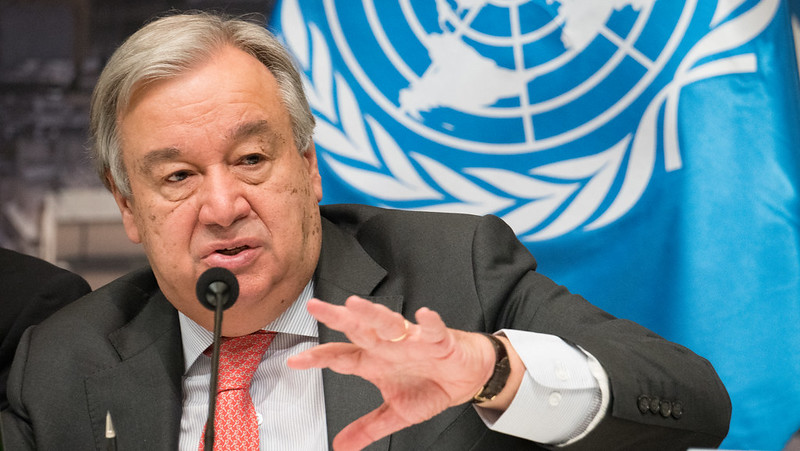 O chefe da ONU, António Guterres, discursou na abertura da COP26 nesta segunda-feira (1º)