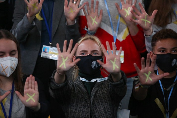 Jovens defensores do clima na COP26, em Glasgow / Foto: UNFCC/COP26