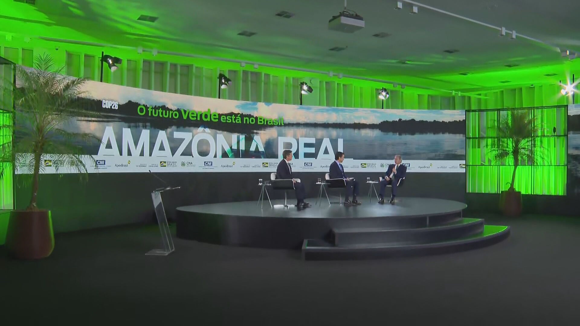 Estande em Brasília serve de apoio para discussões do Brasil da COP26 (06.Nov.2021) / Reprodução/CNN