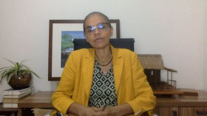 Marina Silva em entrevista à CNN