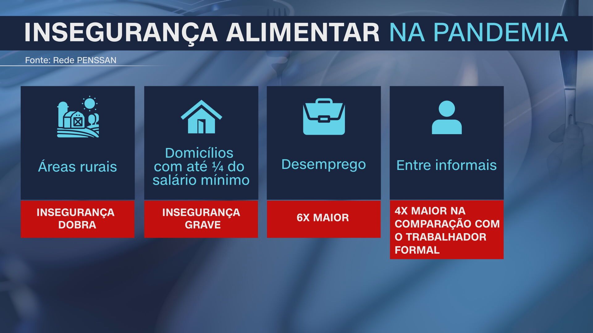 Gráfico mostra a Insegurança Alimentar na pandemia / CNN/Reprodução