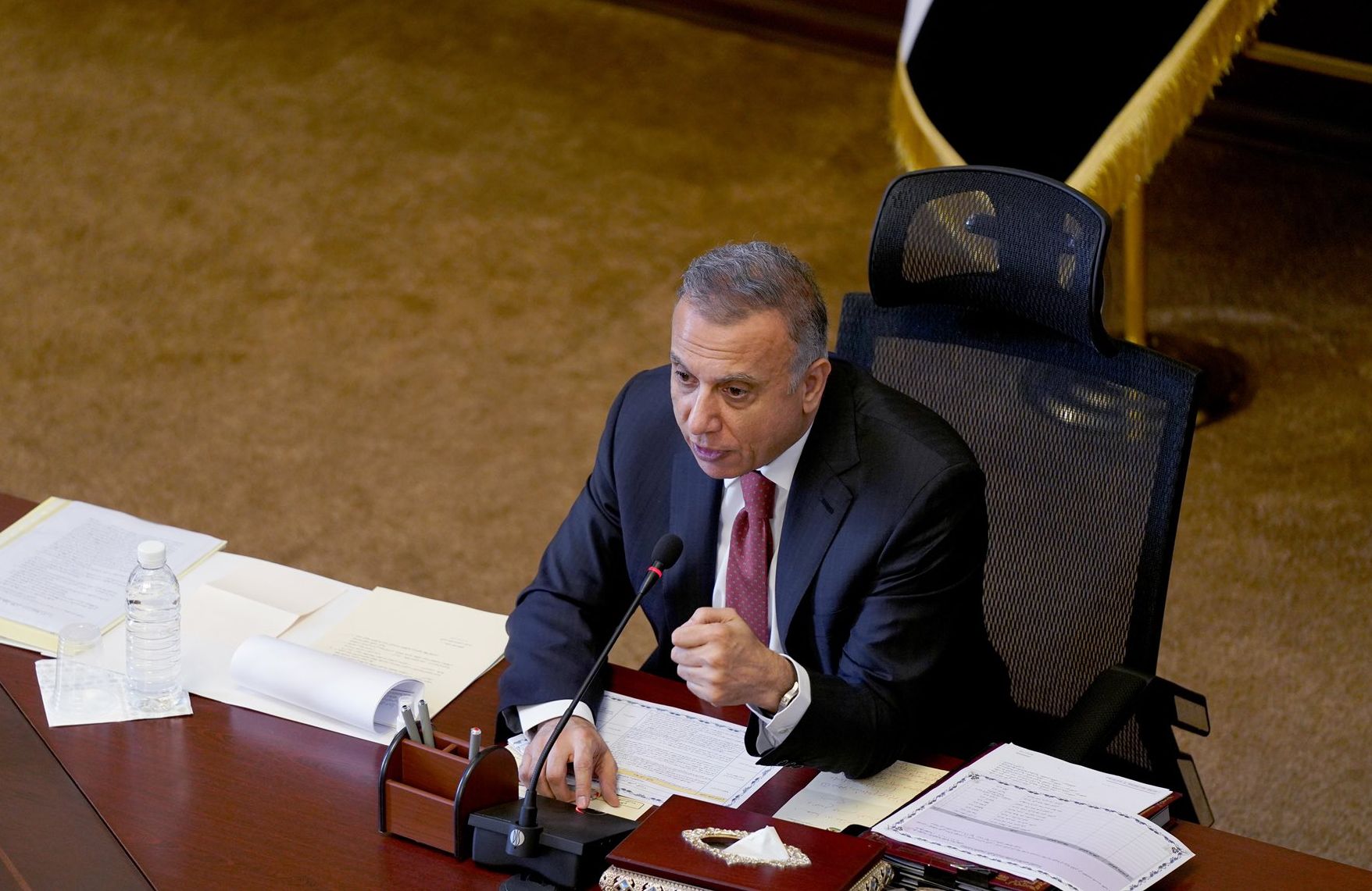 O primeiro-ministro iraquiano, Mustafa Al Kadhimi