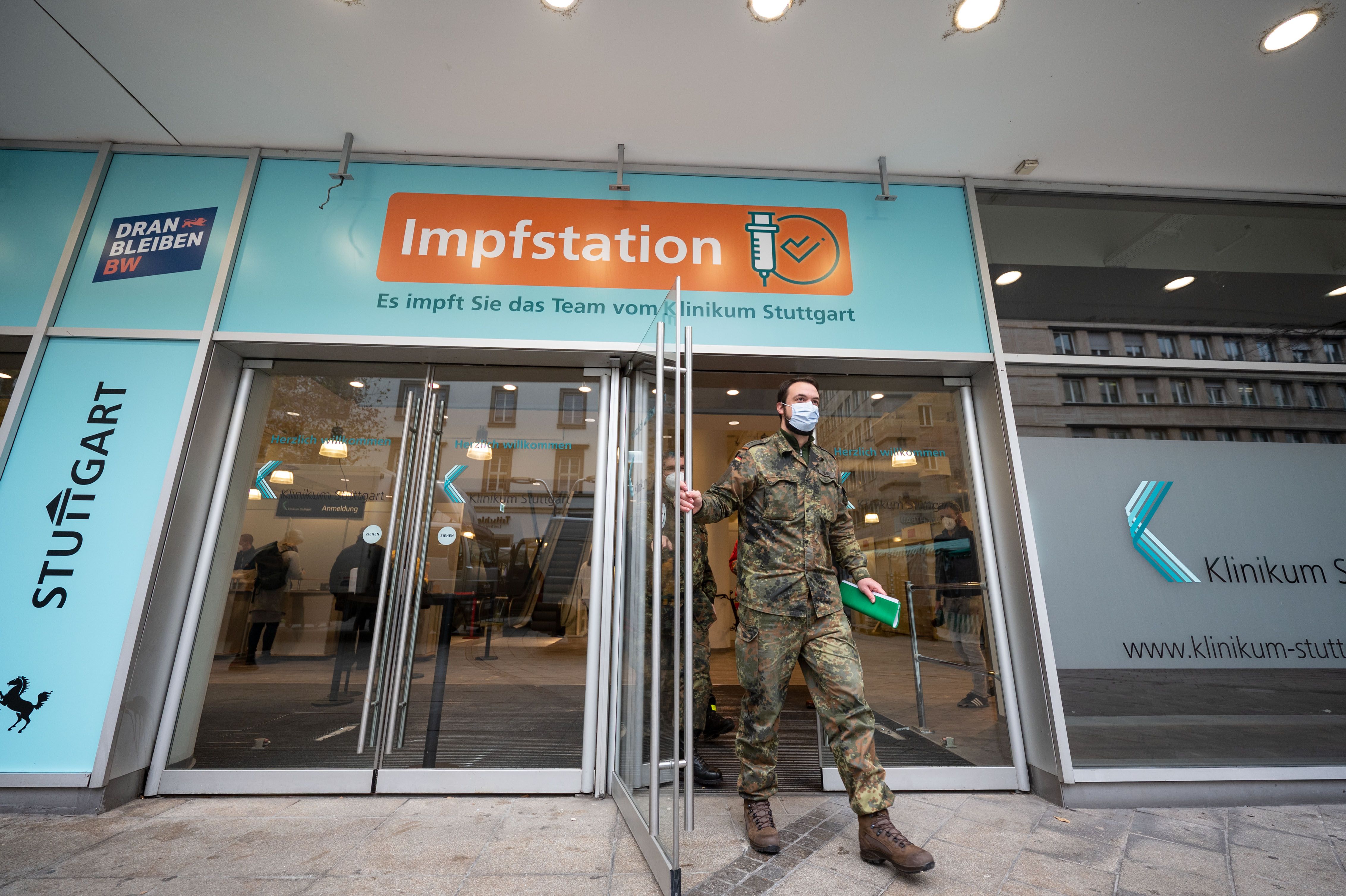 Coronavirus - Vaccination station in Stuttgart city centre